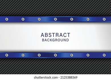 Vector blue metal with fiber carbon  pattern background.