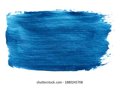 Vector blue metallic paint texture isolated on white - acrylic brush stroke element for Your design