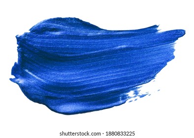 Vector blue metallic paint texture isolated on white - acrylic brush stroke element for Your design