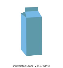 Vector blue milk box on white background.