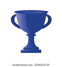 Vector blue minimal trophy graphic illustration