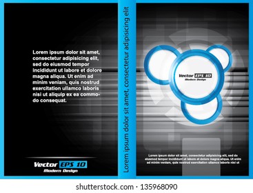 Vector blue modern Book-DVD cover design