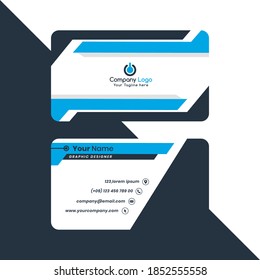 plantilla de tarjeta de negocios de alta tecnología azul vectorial