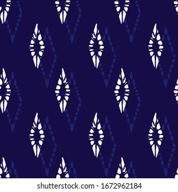 Vector blue monochrome simple diamond polka dot seamless pattern. Suitable for textile, gift wrap and wallpaper.