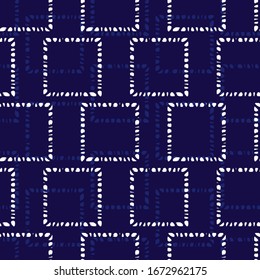Vector blue monochrome simple large squares seamless pattern. Suitable for textile, gift wrap and wallpaper.