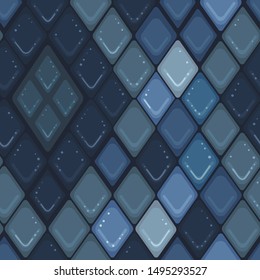 Vector Blue Mosaic Seamless Pattern