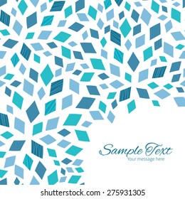 Vector blue mosaic texture frame corner pattern background