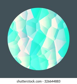 Vector blue mosaic tiles circle decor polygon background