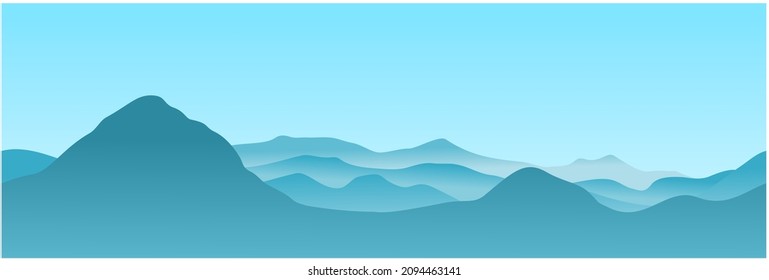 vector blue mountain of ridges background