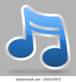símbolo de nota de música azul vectorial