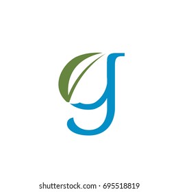 Vector Blue Nature Leaf Single Letter G Logo