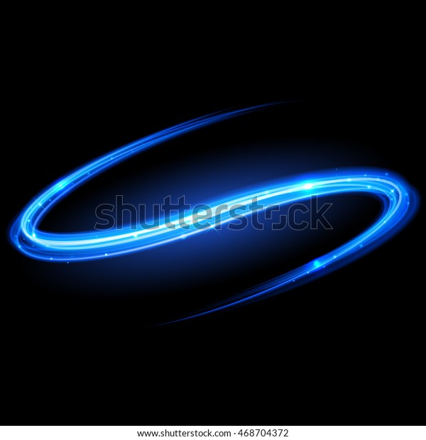 Vector Blue Neon Light Trace Star Stock Vector (Royalty Free) 468704372