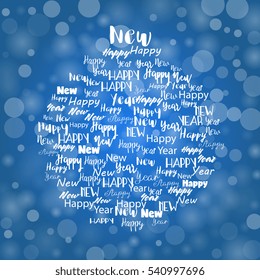 Vector Blue New Year Congratulations Bauble