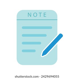 vector blue notepad icon design illustration