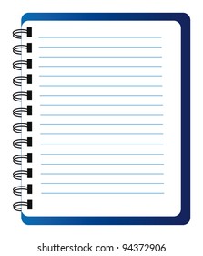 Vector Blue Notepad Isolated Over White Stock Vector (Royalty Free ...