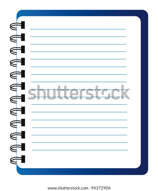 Vector Blue Notepad Isolated Over White Stock Vector (Royalty Free ...