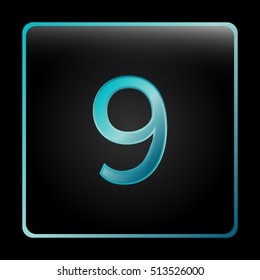 Vector Blue Number Button Icon Design Stock Vector (Royalty Free ...