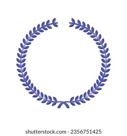 Vector blue olive foliage branches decorative ornament frame.