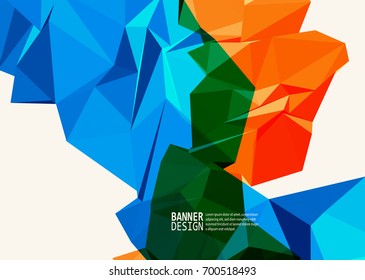 Vector Blue Orange Color Triangle Design Templates Brochures, Flyers, Mobile Technologies, Applications, Online Services, Typographic, Logo, Banners and Infographic. Abstract Modern Background.