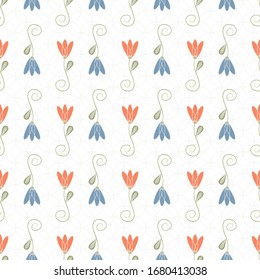 Flores de naranja azul vectorial en fondo blanco, patrón de repetición sin problemas. Antecedentes para textiles, cubiertas de libros, fabricación, papel pintado, impresión, envoltura de regalo y reserva de chatarra.