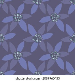 Papel azul vector Origami Patrón de fondo de las flores