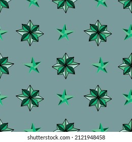 Patrón de fondo de corazones y estrellas de origen azul vector