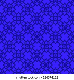 Vector Blue Ornamental Seamless Line Pattern. Endless Texture. Oriental Geometric Ornament