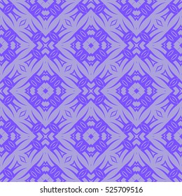 Vector Blue Ornamental Seamless Line Pattern. Endless Texture. Oriental Geometric Ornament