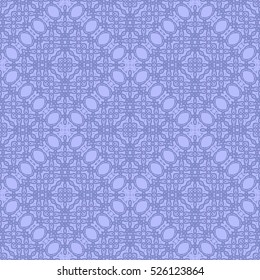 Vector Blue Ornamental Seamless Line Pattern. Endless Texture. Oriental Geometric Ornament