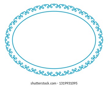 Vector blue oval border frame. May be used in advertising, packaging design, as a sign, a photo frame, a sticker label etc.
Laser cut ready