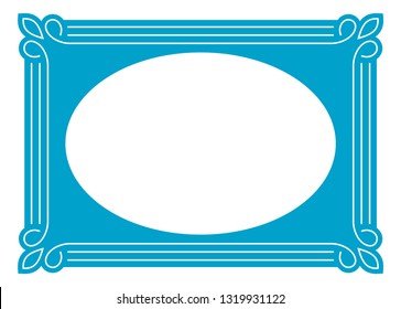 Vector blue oval border frame. May be used in advertising, packaging design, as a sign, a photo frame, a sticker label etc.
Laser cut ready