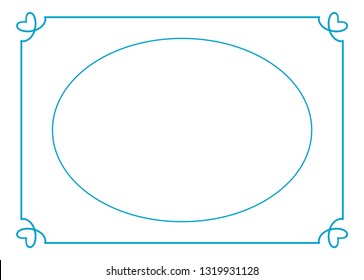 Vector blue oval border frame. May be used in advertising, packaging design, as a sign, a photo frame, a sticker label etc.
Laser cut ready