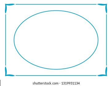 Vector blue oval border frame. May be used in advertising, packaging design, as a sign, a photo frame, a sticker label etc.
Laser cut ready