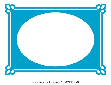 Vector blue oval border frame. May be used in advertising, packaging design, as a photo frame, a sticker label etc.
Laser cut ready
