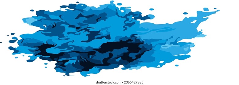 vector blue paint mix design on white background