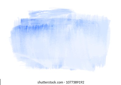 Vector blue paint smear stroke background. Abstract acrylic textured art illustration. Wet and Dry Acrylic Texture Paint Stain Illustration. Hand drawn brush strokes vector backdrop. Acrilyc strokes.