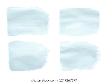 Vector blue paint smear stroke stain set. Abstract acrylic textured art illustration. Acrilyc Texture Paint Stain Illustration. Hand drawn brush strokes vector elements. Acrilyc strokes.