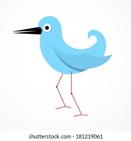 Vector Blue Paper Bird Illustration