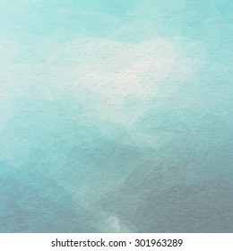 Vector blue paper on triangle background. Old paper background.