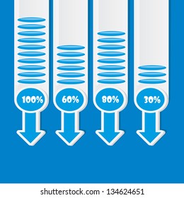 Vector blue Paper Progress background / product choice or versions. banner set. cover design elements. infographics template