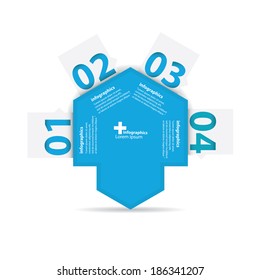 vector blue Paper Progress infographic background / product choice or versions / banners or web layout