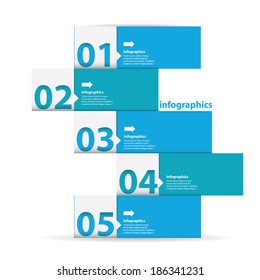 vector blue Paper Progress infographic background / product choice or versions / banners or web layout