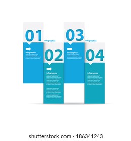 vector blue Paper Progress infographic background / product choice or versions / banners or web layout