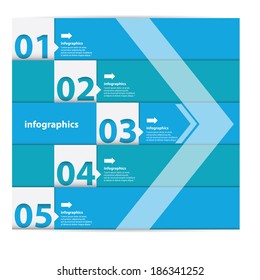 vector blue Paper Progress infographic background / product choice or versions / banners or web layout