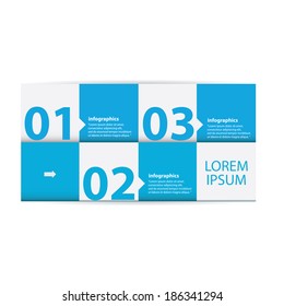 vector blue Paper Progress infographic background / product choice or versions / banners or web layout