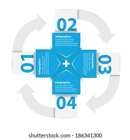 vector blue Paper Progress infographic background / product choice or versions / banners or web layout