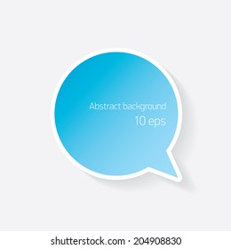 vector  blue paper speech bubble on grey background