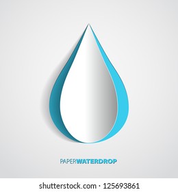 Vector blue paper water drop card design