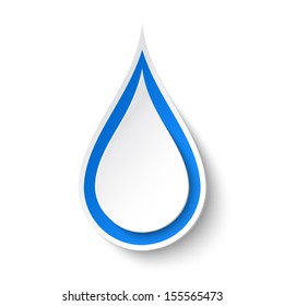 Vector blue paper water drop. Vector illustration. Stock Vector