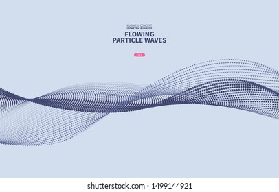 Vector blue particle curve background